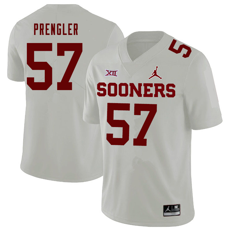 Jordan Brand Men #57 Brock Prengler Oklahoma Sooners College Football Jerseys Sale-White - Click Image to Close